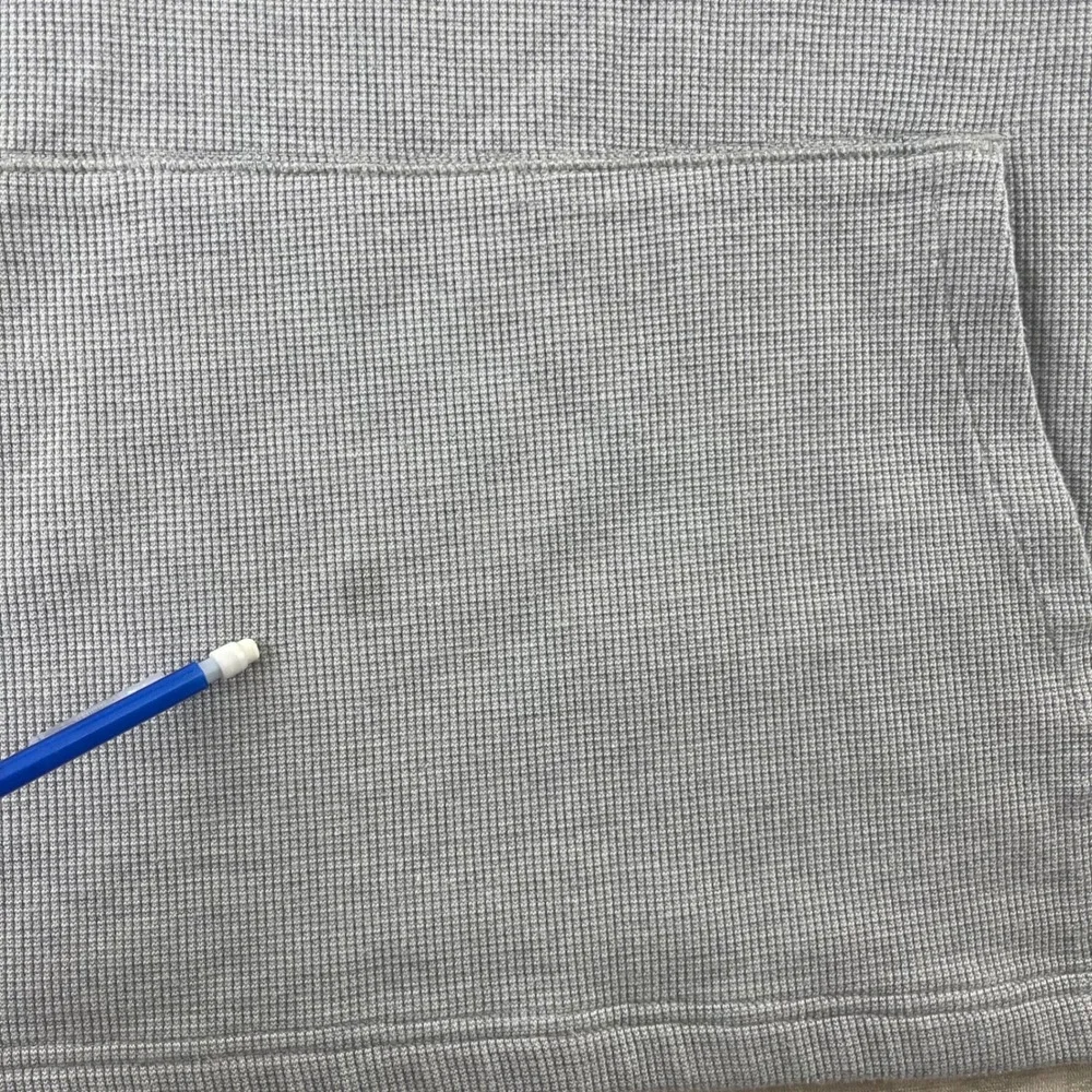 The North Face Mens‎ Gray Waffle Knit Thermal Hoodie Kangaroo Pocket Large